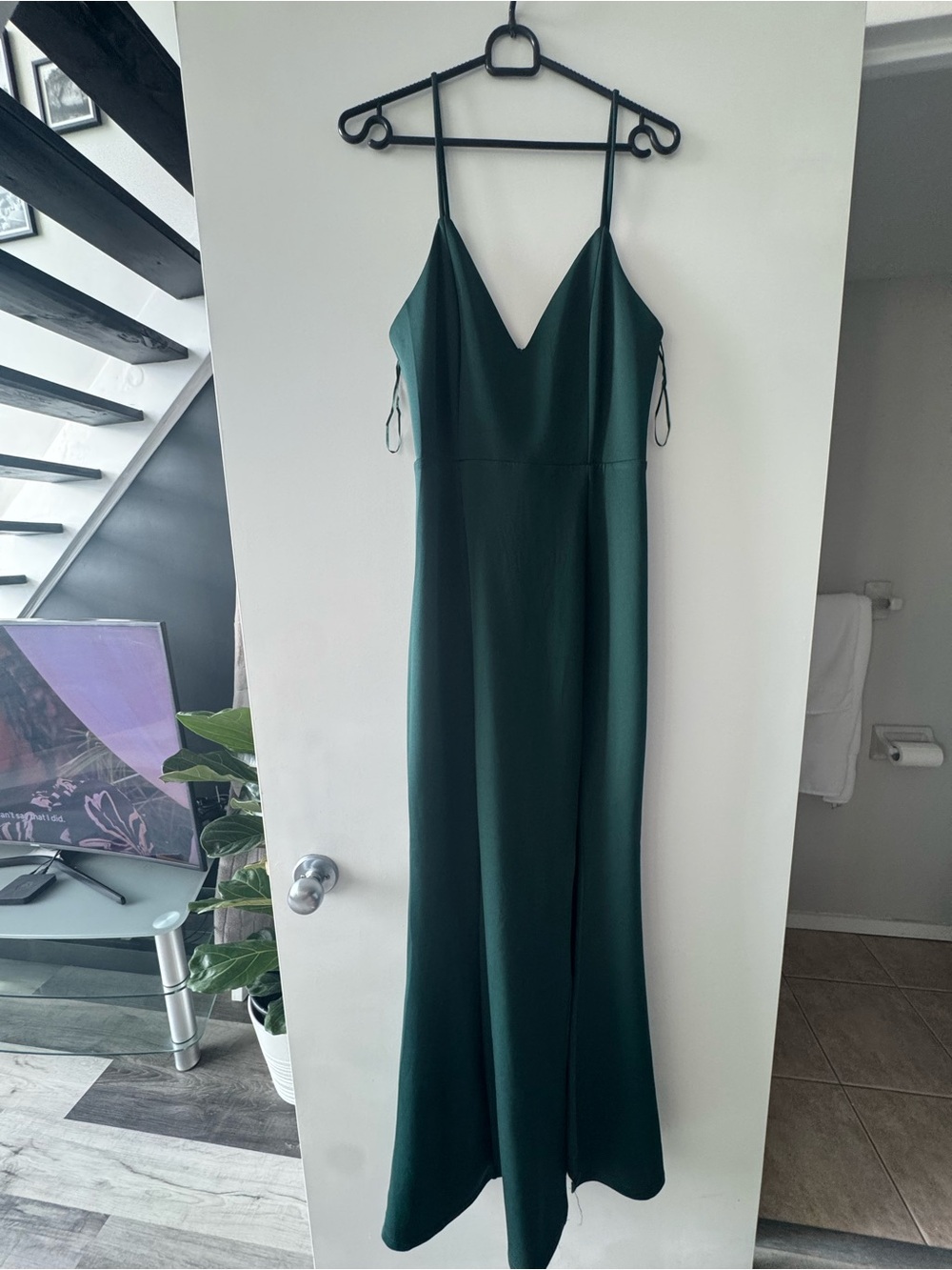 Showpo Elegant Deep Green Spaghetti Strap Maxi Dress